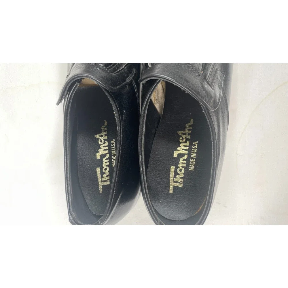 Vintage Tom Mcann Black Dress Shoes Mens Sz 8 Slip On Loafers Business Casual